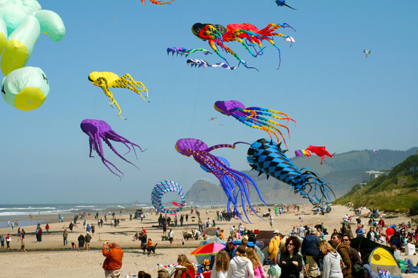 beach kite flying